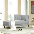 Black Velvet Chaise Lounge Chair with Solid Wood Legs C697498
