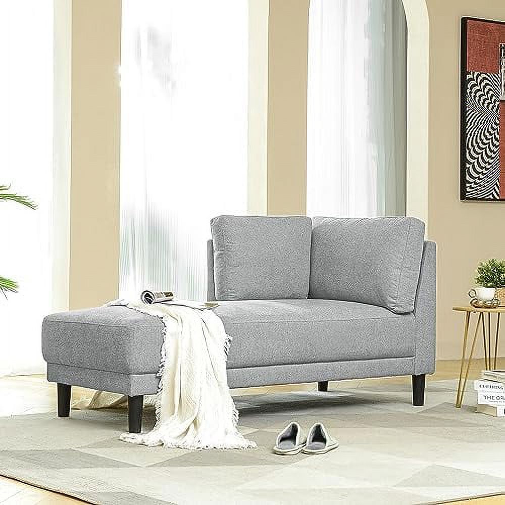 Black Velvet Chaise Lounge Chair with Solid Wood Legs C697498