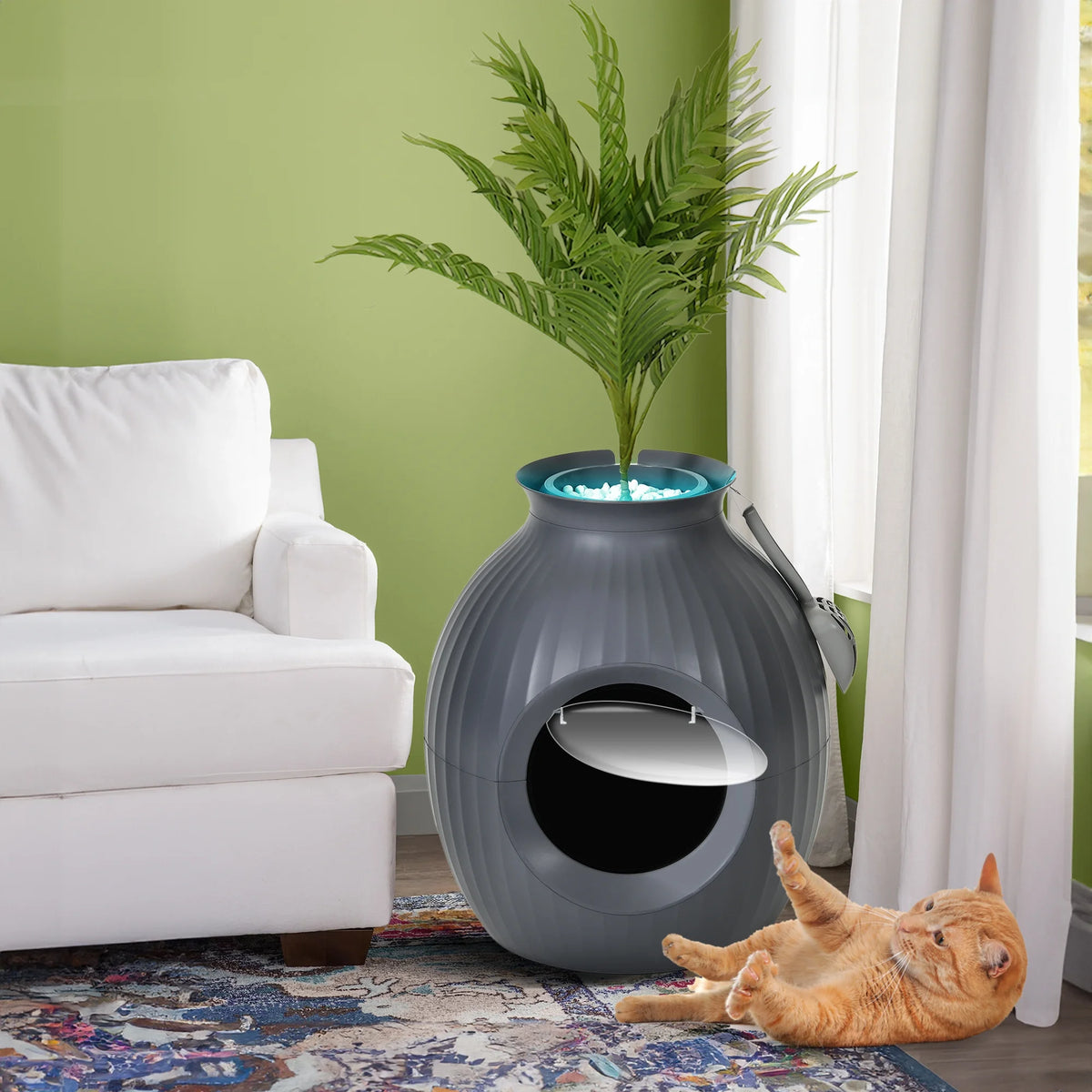 Enclosed Cat Litter Box with Odor Control Q545274