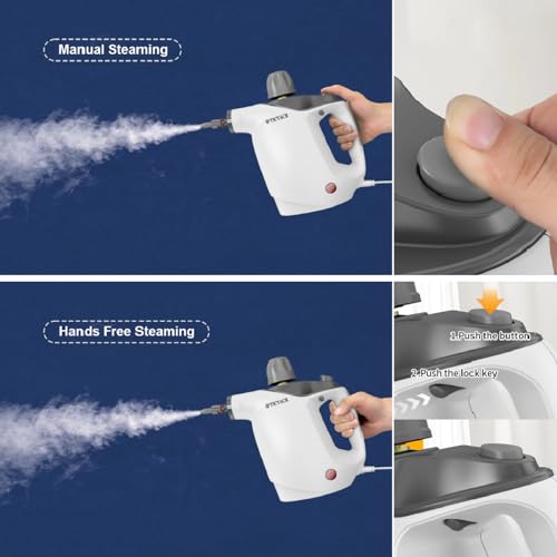 Handheld Steam Cleaner with 16 PCS Accessory & Safety Lock, 500ML White C271229