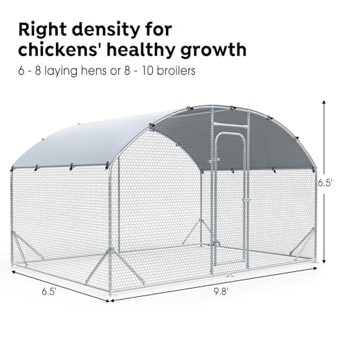 Large Metal Walk-in Chicken Coop with Anti-UV Cover Y27335