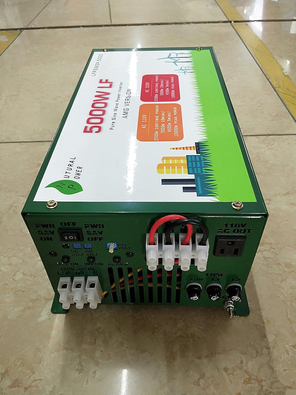 5000W Pure Sine Wave Power Inverter DC 12V to AC 110V and 220V 60Hz G608460