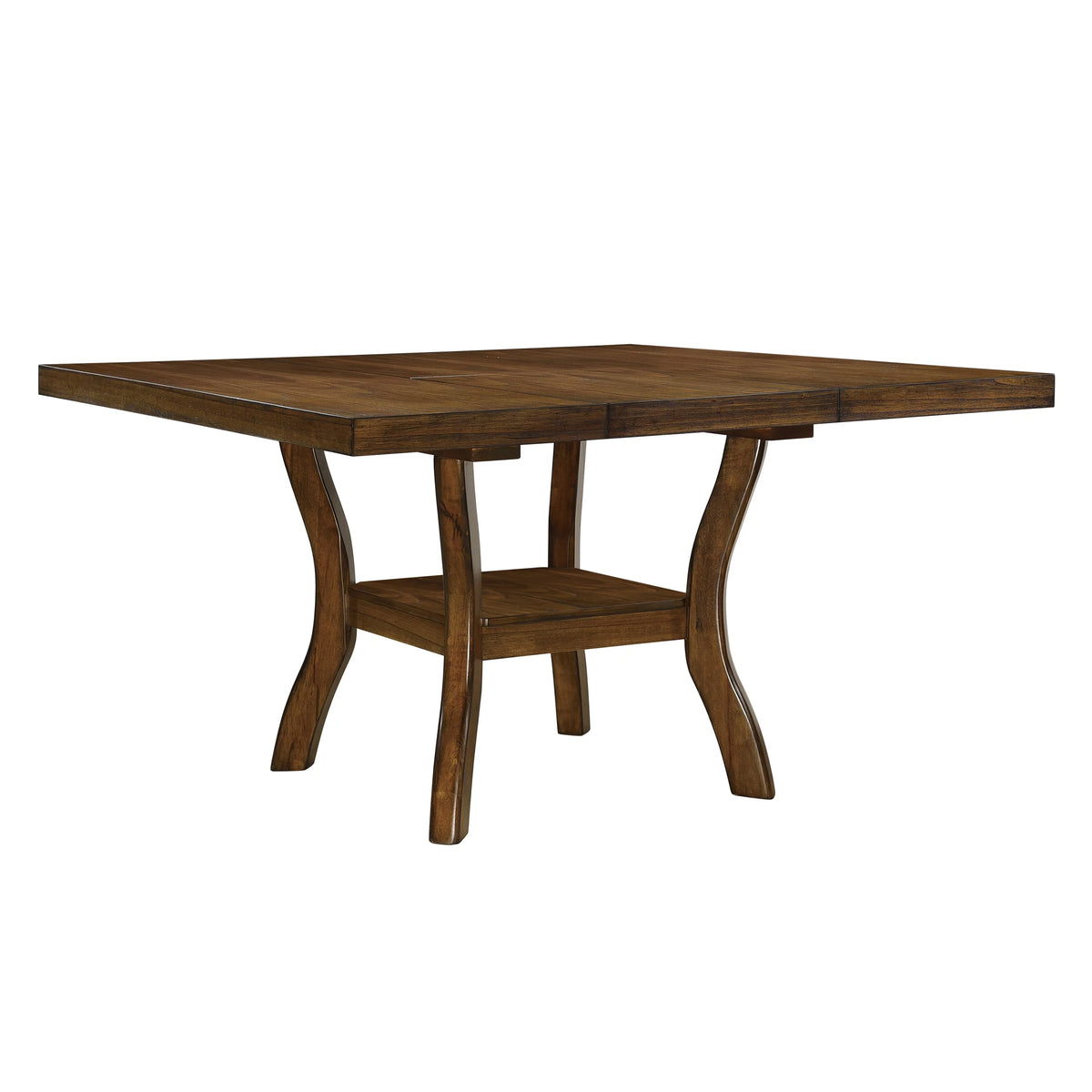 Brown Finish Wood Dining Table with Display Shelf Z2899