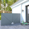 Collapsible Terrace Side Awning Grey 300x150 cm C70429