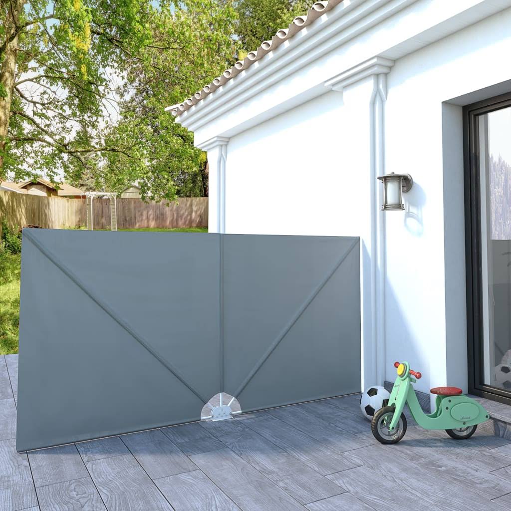Collapsible Terrace Side Awning Grey 300x150 cm C70429