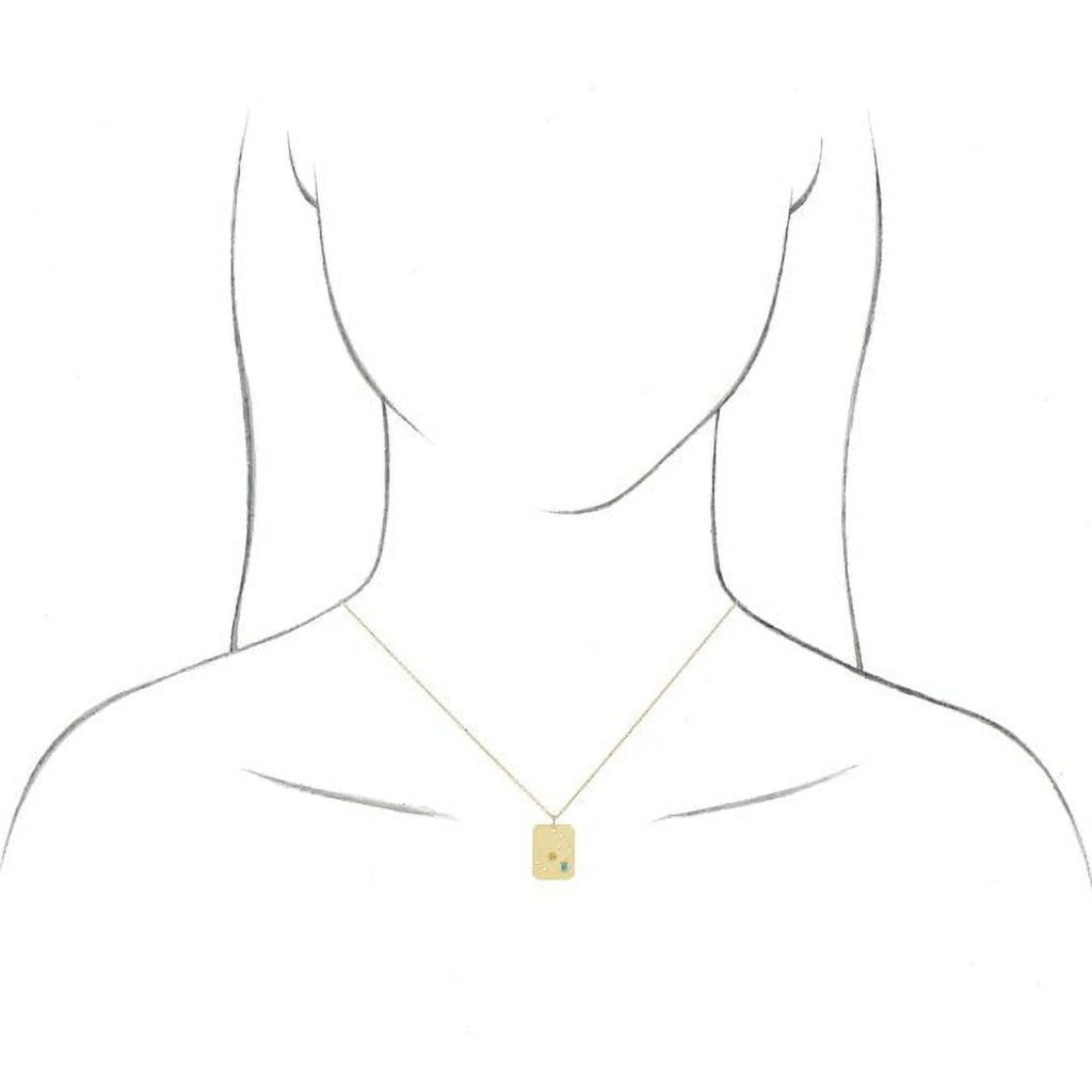 Natural Mexican Fire Opal & Diamond Taurus Constellation Necklace U6685