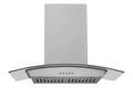 36 Inch Wall Mount Range Hood with Tempered Glass in Stainless Steel T8594