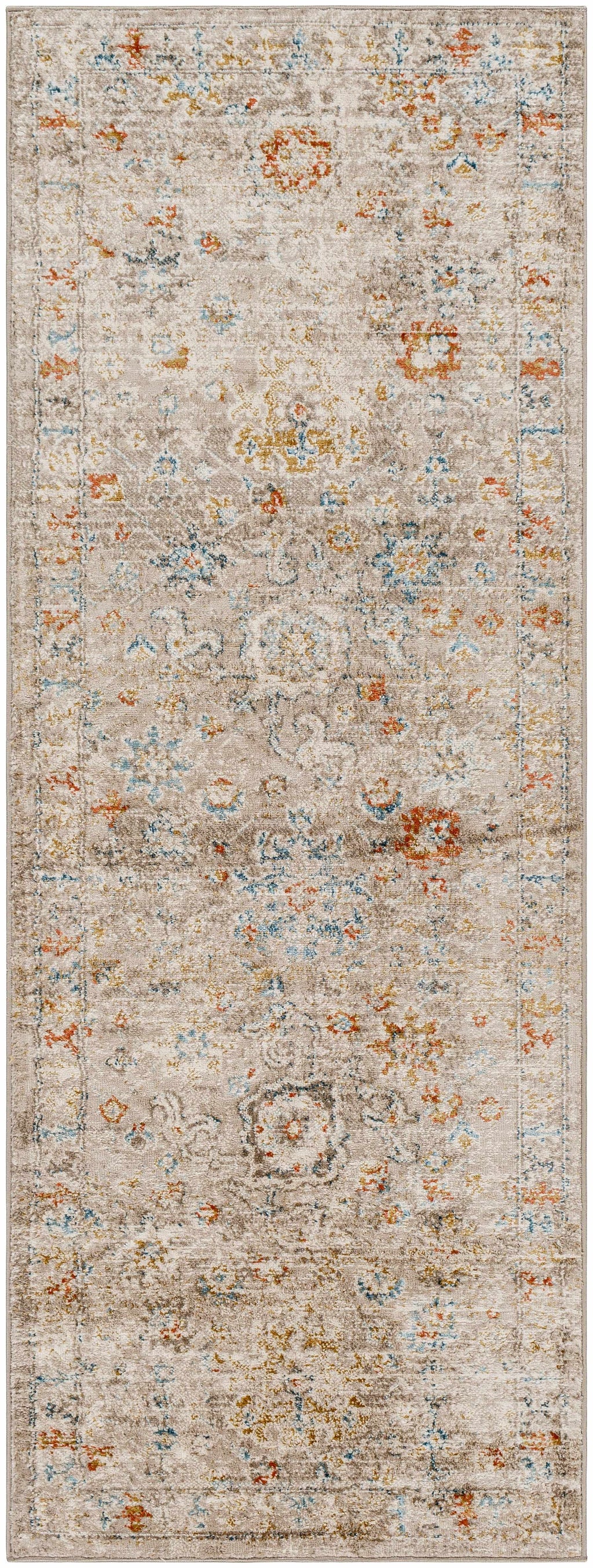 Brown Gray Beige Area Rug E565