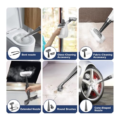 Handheld Steam Cleaner with 16 PCS Accessory & Safety Lock, 500ML White C271229