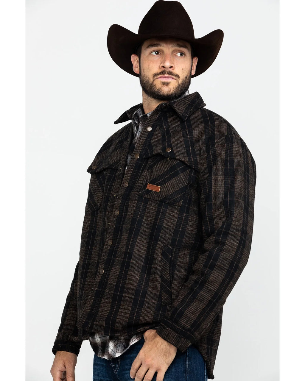 Brown Large Snap-Front Jacket P858