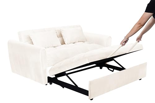 Dark Gray Velvet 3 in 1 Sleeper Sofa Bed Q49293