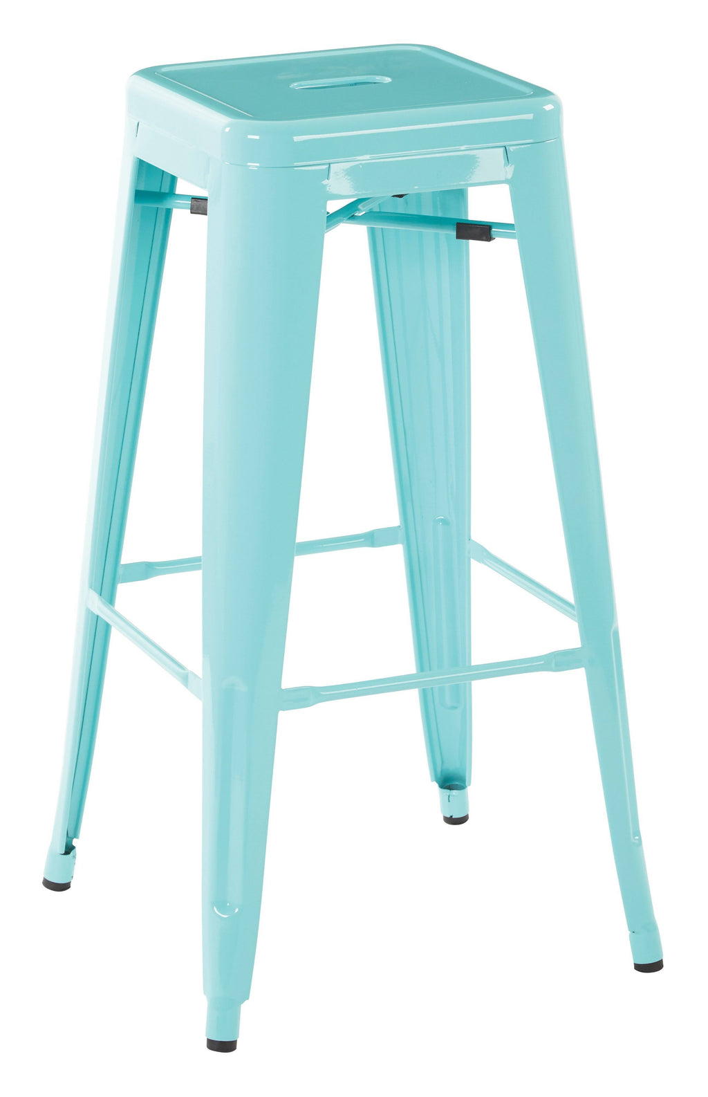 Black Steel Backless Barstool 4-Pack V415