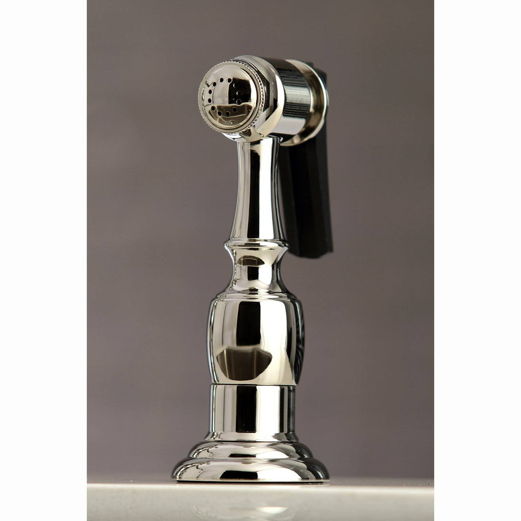 Brushed Nickel Bridge Kitchen Faucet with Sprayer N5741