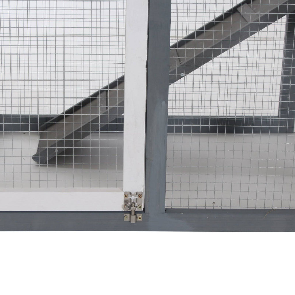 Outdoor Wooden Rabbit Hutch with Run F155308