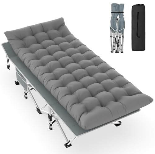 Black Folding Camping Cot with Carry Bag B9712