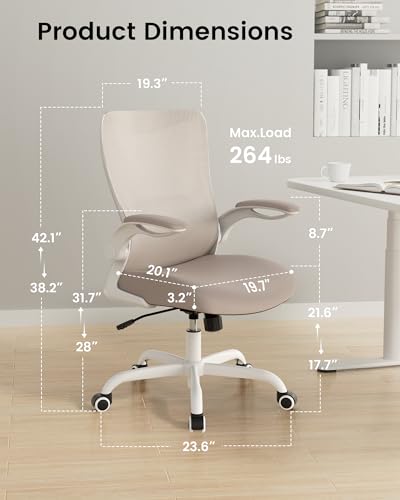 Khaki Ergonomic Mesh Office Chair with Lumbar Support X5314