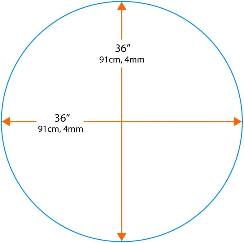 36" Round Tempered Clear Glass Table Top 1/4" Thick V671
