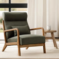 Mid-Century Modern Green Upholstered Accent Chair with Pillow Y916