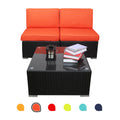 3 Pcs PE Rattan Wicker Patio Sofa Set Q208
