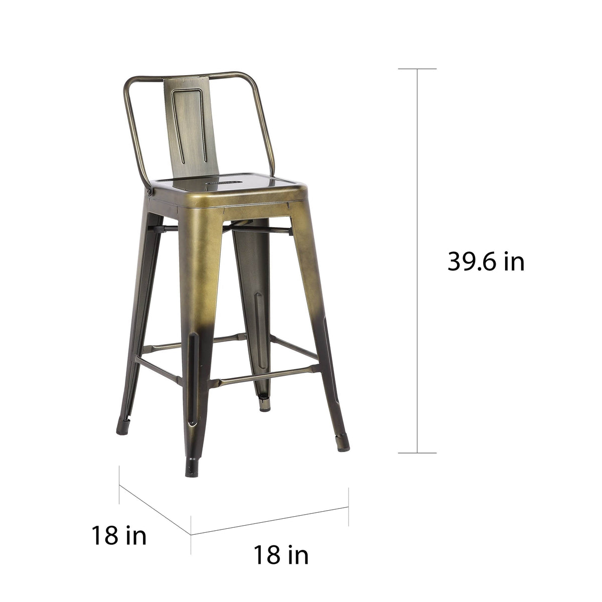 Black Steel Bar Stool (Set of 2) U6510