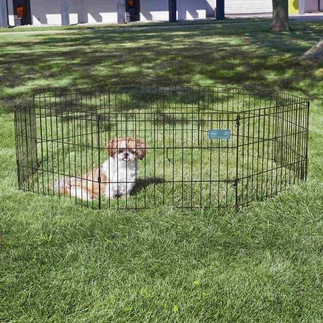 Black 18-Inch Dog Exercise Pen & Playpen O859218