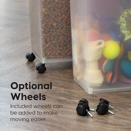 Dog Food Storage Container 2 Pack 30 lbs Airtight Clear Black K534880