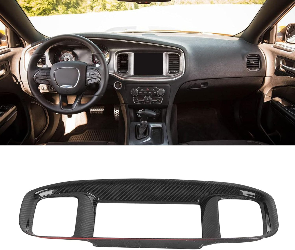 Gloss Black Carbon Fiber Car Stereo Radio Fascia Frame B580845
