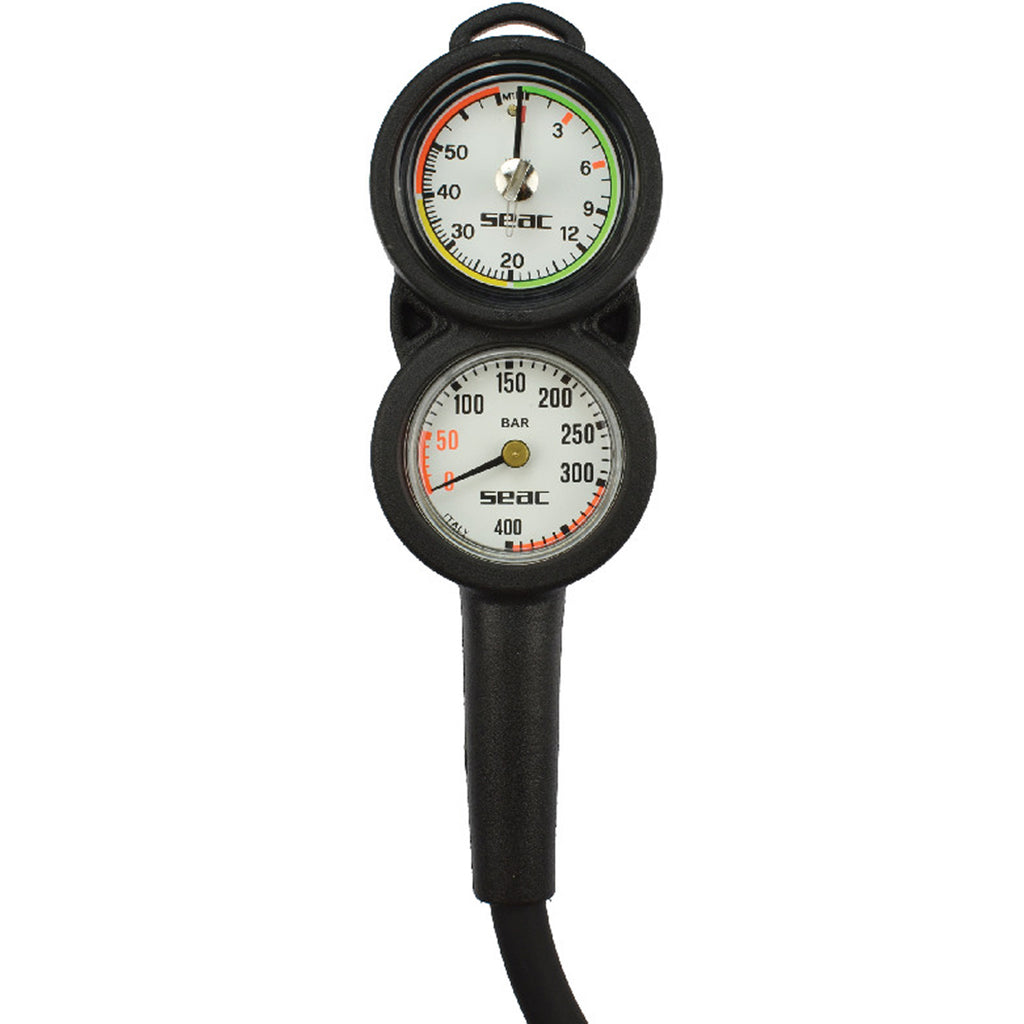 Black/Red Console Pressure Gauge & Depth Gauge W9131