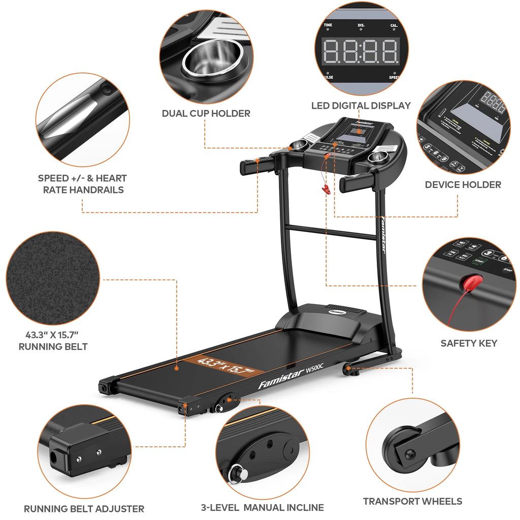 4.5HP Folding Treadmill with 15% Auto Incline G163