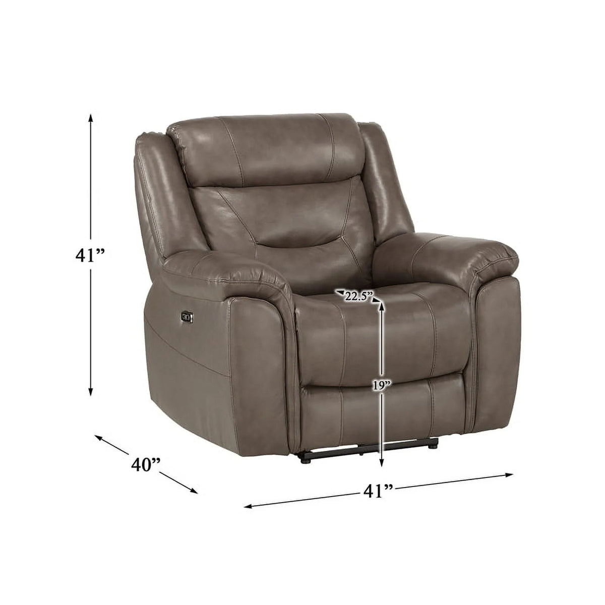 Brown Top Grain Leather Power Reclining Chair W53603