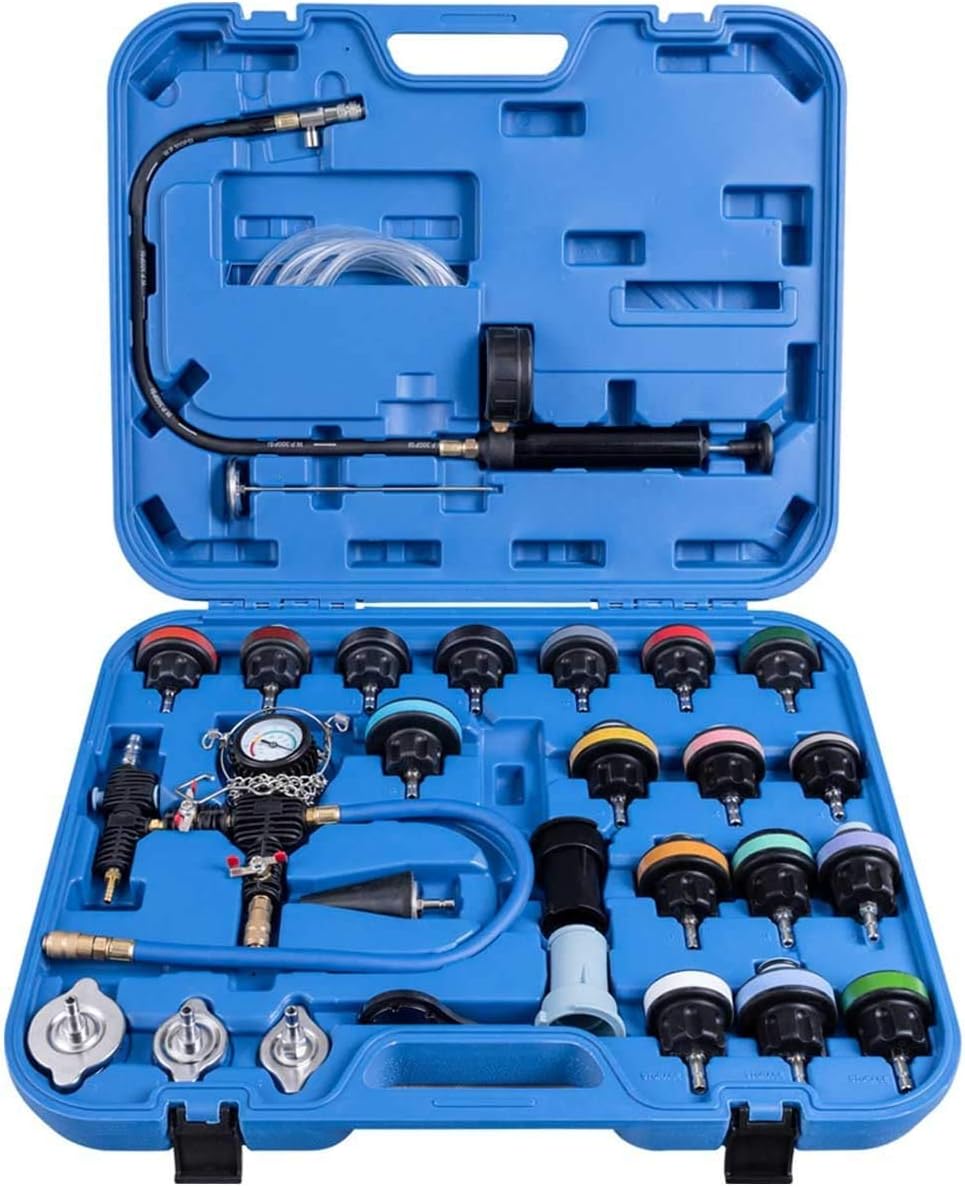 28-Piece Universal Radiator Pressure Tester Vacuum Type Cooling System Tool Kit with Carrying Case R24103