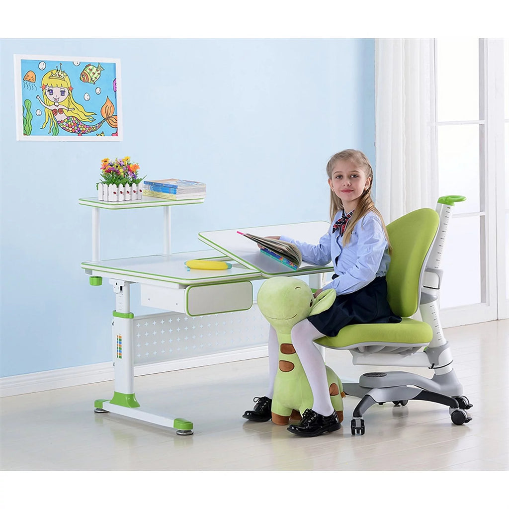 Green Height Adjustable Children's Chair with Study Desk P4053
