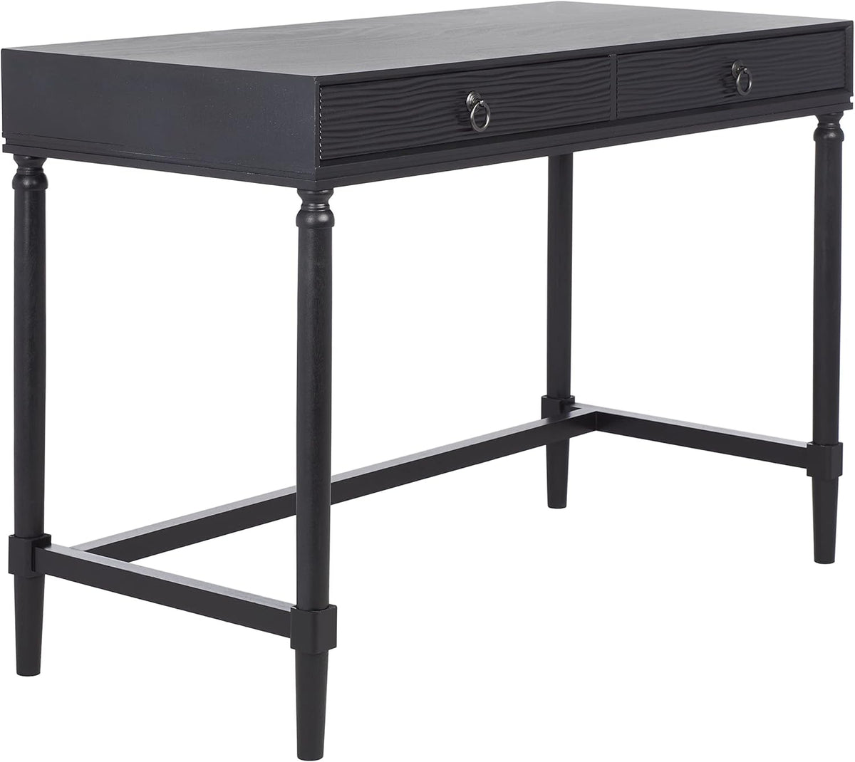 Black/Natural 2-Drawer Computer Desk Y8248