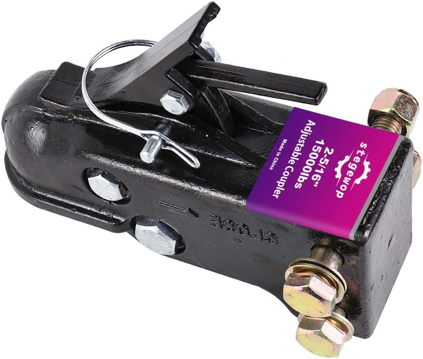 2-5/16 Adjustable Trailer Coupler with Trigger Latch, Black, Pack of 2 I423