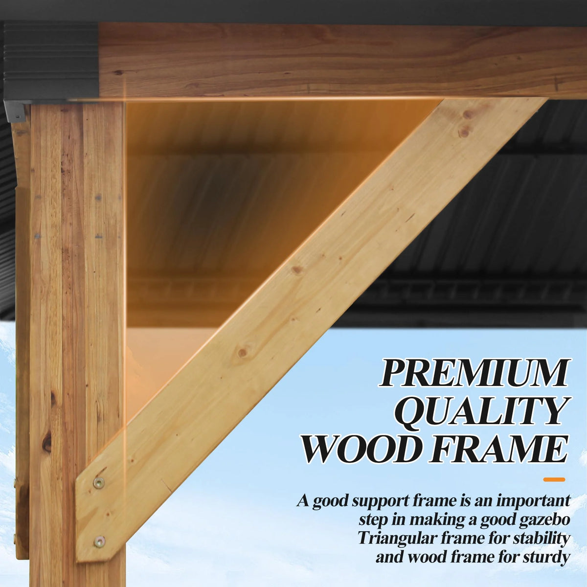 11’x13’ Outdoor Wooden Gazebo with Double Vented Roof T67668