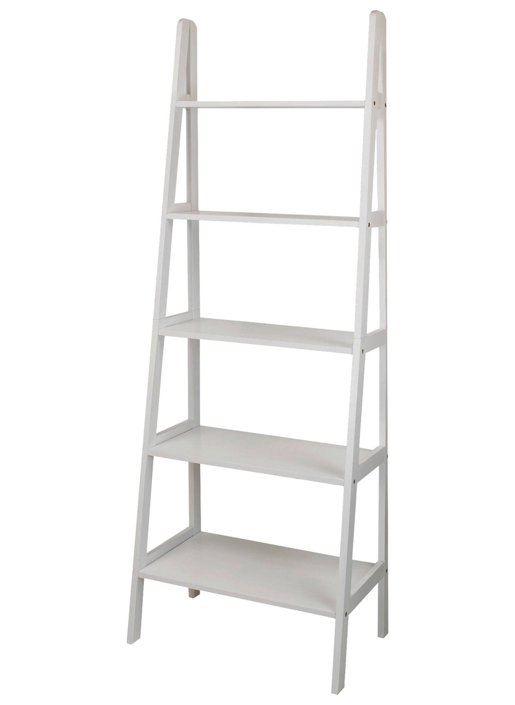White 5-Shelf Ladder Bookcase F766