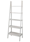 White 5-Shelf Ladder Bookcase F766