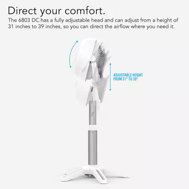 White Variable Speeds Pedestal Fan with Remote Control F12570